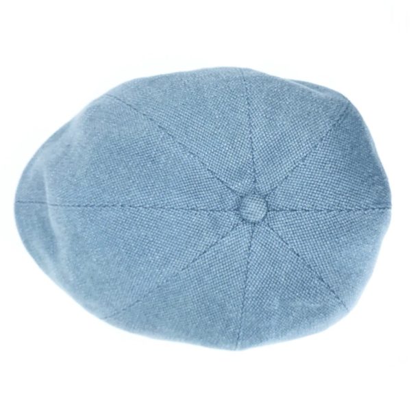 casquette plate coton lin gris bleuté vue de dessus