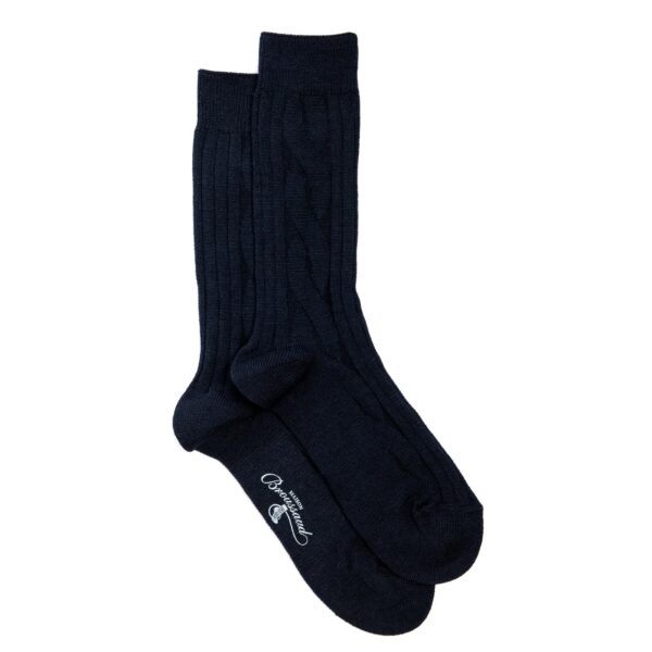 chaussettes homme les torsades marine à plat en paire