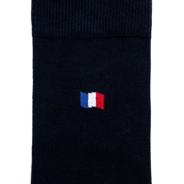 Détail du drapeau des chaussettes unies drapeau marine