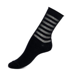 Chaussettes effet maille noire porté